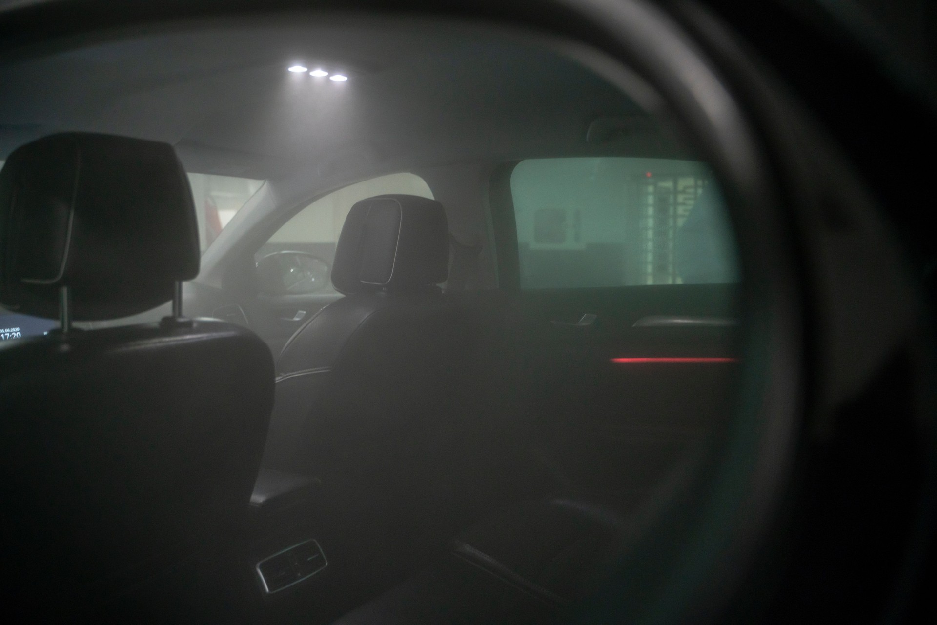 smoky interior image of disinfected car